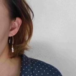 Takaramonobr Natural Freshwater Cultured Pearl Dangle Earrings Handmade Jewelry For Women