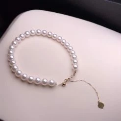 Buy π Takaramonobr Akoya Pearls 5.5-6.0 Mm AA White Akoya Pearl Bracelet With 18K Yellow Gold Clasp π 9 Takaramonobr Akoya Pearls 5.5-6.0 Mm AA White Akoya Pearl Bracelet With 18K Yellow Gold Clasp
