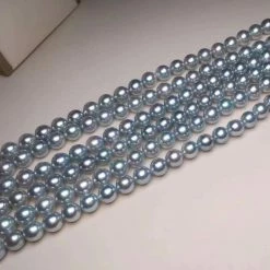 Takaramonobr Akoya Pearls Natural-Color | 8.5-9.0 Mm Japanese Silver-Blue Akoya Pearl Necklace - PSL Certificate