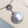 Takaramonobr Complete Love 14.0-15.0 Mm White South Sea Pearl & Diamond Pendant In G18k