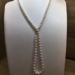 Takaramonobr 7.0-7.5 Mm Japanese Akoya White Pearl Adjustable 24 Inch Matinee Length Necklace Akoya Pearls