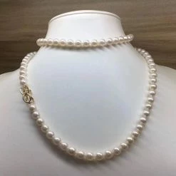 Takaramonobr 7.0-7.5 Mm Japanese Akoya White Pearl Adjustable 24 Inch Matinee Length Necklace Akoya Pearls