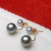 Outlet 😍 Takaramonobr Double Pearls Series | Tahitian Silver Blue & Akoya Pearl Stud Earrings In 18K Gold Akoya Pearls 👏 2 Takaramonobr Double Pearls Series | Tahitian Silver Blue & Akoya Pearl Stud Earrings In 18K Gold Akoya Pearls