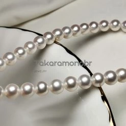 Takaramonobr 8.0-9.0 Mm White Freshadama Freshwater Pearl Necklace