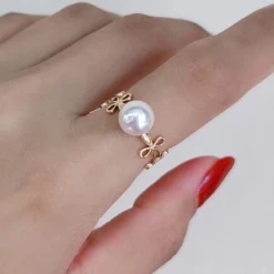 Takaramonobr Knot Collection 7.5-8.0 Mm Japanese Akoya Pearl Ring