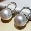 Takaramonobr White South Sea Pearl Drop Earrings Mounted On 18-Karat Gold, 12.0-13.0 Mm