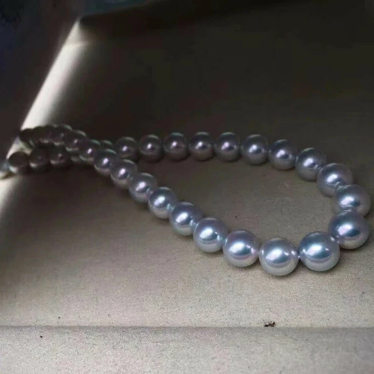 Brand new ❤️ Takaramonobr MADAMA | 8.0-8.5 Mm Natural Silver-Blue Akoya Pearl Necklace - PSL Certificate ✔️ 11 Takaramonobr MADAMA | 8.0-8.5 Mm Natural Silver-Blue Akoya Pearl Necklace - PSL Certificate
