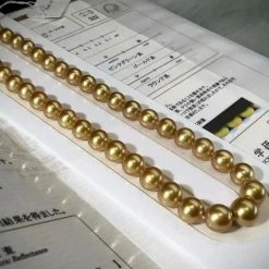 Takaramonobr CHAKIN | 8.0-11.0 Mm Deep Golden South Sea Pearl Necklace | PSL Certificate Golden South Sea Pearls