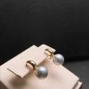 Takaramonobr Akoya Pearls 8.0-8.5 Mm Silver-Blue Akoya Pearl Earrings Mounted On 18K Gold
