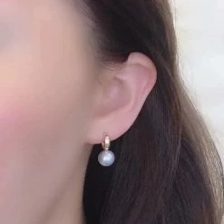 Takaramonobr Akoya Pearls 8.0-8.5 Mm Silver-Blue Akoya Pearl Earrings Mounted On 18K Gold
