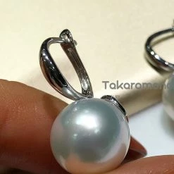 Takaramonobr 12.0-13.0 Mm White South Sea Pearl Wing Earrings Mounted On 18-Karat Yellow/White Gold Different Pearl Type In Same Style