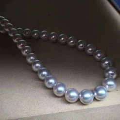 Takaramonobr MADAMA | 8.0-8.5 Mm Natural Silver-Blue Akoya Pearl Necklace - PSL Certificate