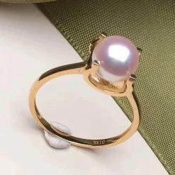 Takaramonobr Akoya Pearls Intense Gold Nested Akoya Pearl Ring, 7.0-7.5mm