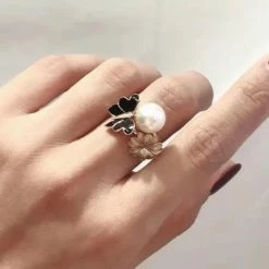 Takaramonobr Spring 11.0-12.0 Mm White South Sea Pearl & Diamond Ring In 18K Yellow Gold