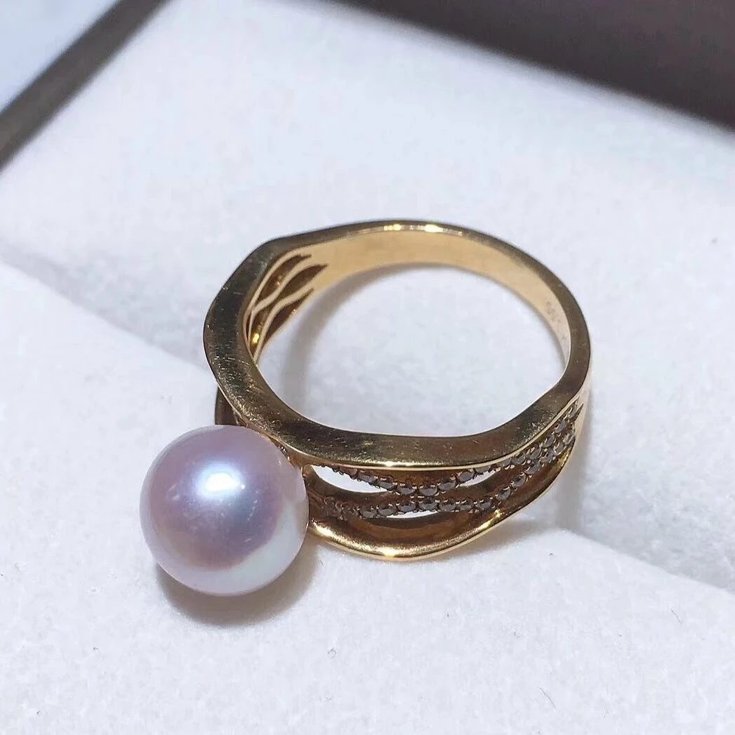 Buy ๐ Takaramonobr Textured Interwoven 8.0-8.5 Mm White Akoya Pearl & Diamond Ring In 18K Yellow Gold ๐ 5 Takaramonobr Textured Interwoven 8.0-8.5 Mm White Akoya Pearl & Diamond Ring In 18K Yellow Gold
