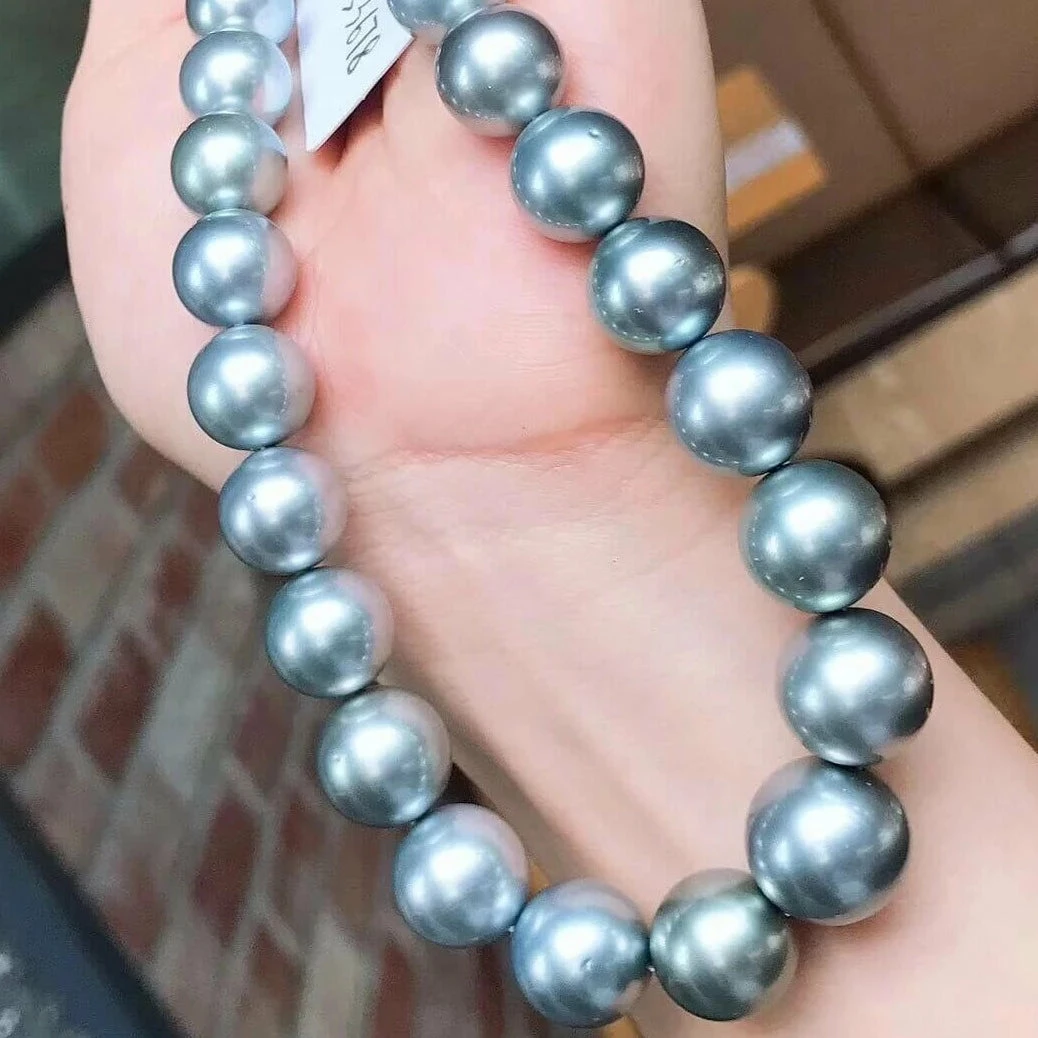 Hot Sale 😀 Takaramonobr TERI Strongest Series | 11.0-14.0 Mm Aurora Ocean Blue Tahitian Pearl Necklace | Pearl Science Laboratory Appraisal Certificate 😀 7 Takaramonobr TERI Strongest Series | 11.0-14.0 Mm Aurora Ocean Blue Tahitian Pearl Necklace | Pearl Science Laboratory Appraisal Certificate