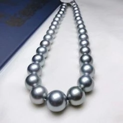 Takaramonobr TERI Strongest Series | 11.0-14.0 Mm Aurora Ocean Blue Tahitian Pearl Necklace | Pearl Science Laboratory Appraisal Certificate