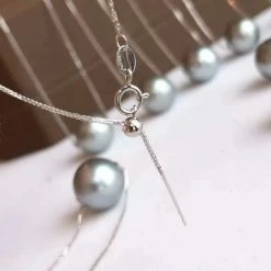 Takaramonobr Blue Pearls 11.0-12.0 Mm AAA Tahitian Silver-Blue Pearl Pendant With 18-Karat Gold Chain