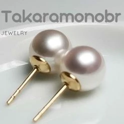 Takaramonobr Freshwater Pearls 7.0-8.0 Mm White Freshadama Freshwater Pearl Stud Earrings