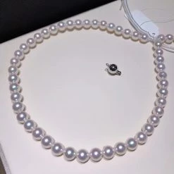 Takaramonobr 8.5-9.0 Mm Japanese Akoya Cultured Pearl Necklace In White