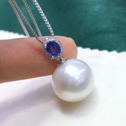 Budget ๐ Takaramonobr 13.0-14.0 Mm White South Sea Pearl & Diamond/Jade/Sapphire Pendant In 18K Gold ๐งจ 14 Takaramonobr 13.0-14.0 Mm White South Sea Pearl & Diamond/Jade/Sapphire Pendant In 18K Gold