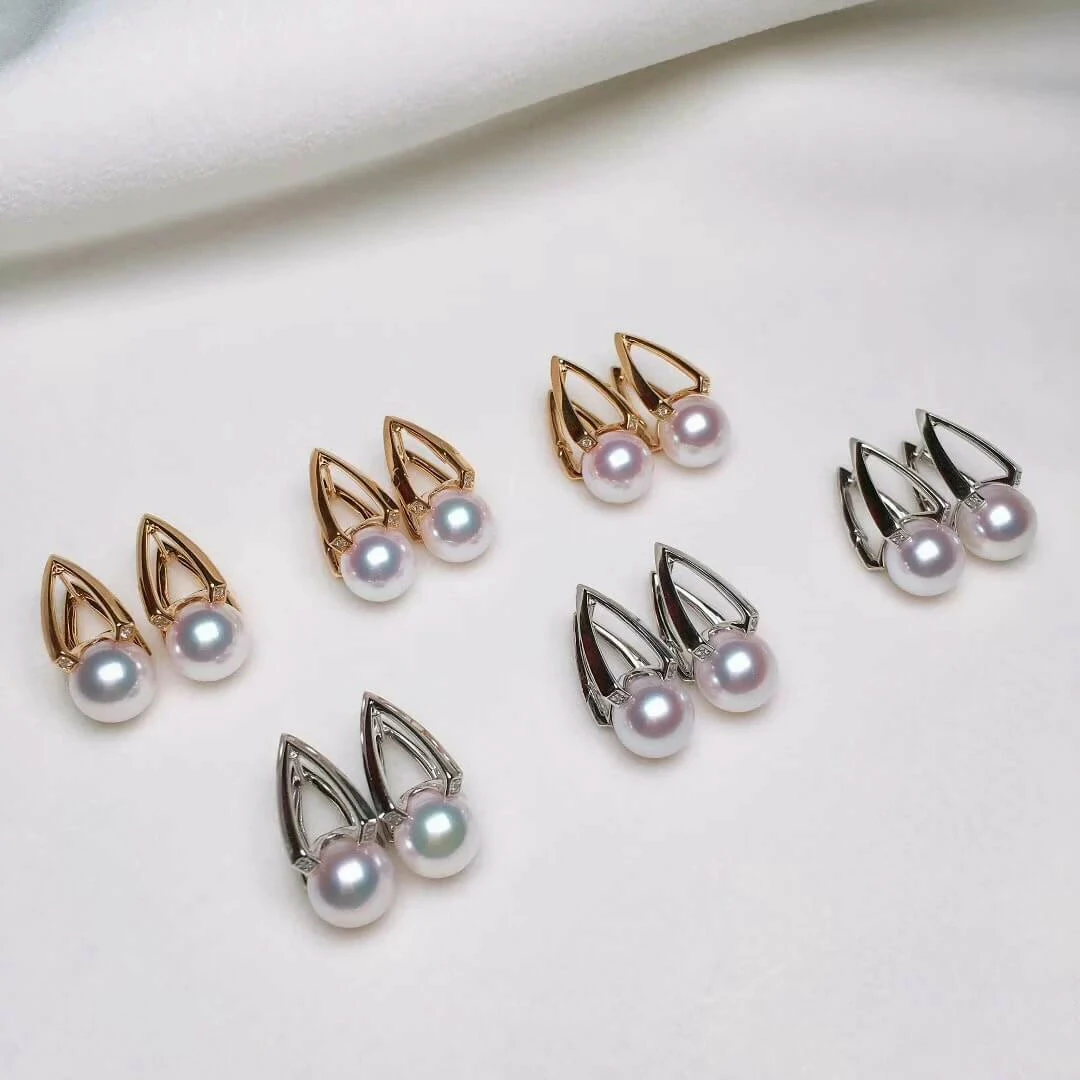 Wholesale 🎁 Takaramonobr Akoya Pearls Pyramid Collection 8.0-8.5 Mm White Japanese Akoya Pearl & Diamond Stud Earrings/Pendant/Ring/Sets ⭐ 4 Takaramonobr Akoya Pearls Pyramid Collection 8.0-8.5 Mm White Japanese Akoya Pearl & Diamond Stud Earrings/Pendant/Ring/Sets