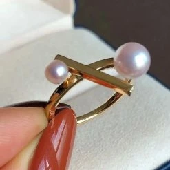 Takaramonobr Akoya Pearls Matchstick Akoya Pearl Earrings & Necklace & Ring Set - 4.0-7.0 Mm