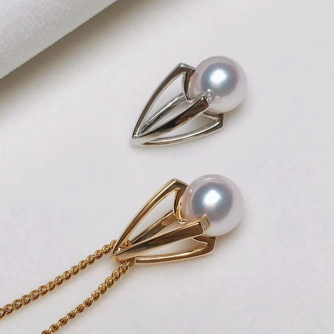 Wholesale 🎁 Takaramonobr Akoya Pearls Pyramid Collection 8.0-8.5 Mm White Japanese Akoya Pearl & Diamond Stud Earrings/Pendant/Ring/Sets ⭐ 8 Takaramonobr Akoya Pearls Pyramid Collection 8.0-8.5 Mm White Japanese Akoya Pearl & Diamond Stud Earrings/Pendant/Ring/Sets