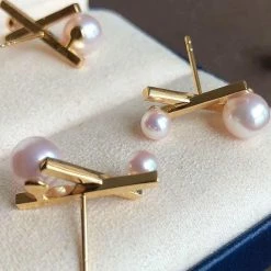 Takaramonobr Akoya Pearls Matchstick Akoya Pearl Earrings & Necklace & Ring Set - 4.0-7.0 Mm