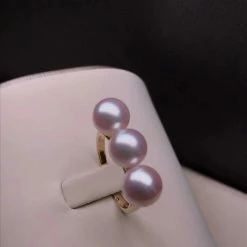 Cheap 🎁 Takaramonobr Akoya Pearls Tri-Pearl 7.5-8.0 Mm Japanese Cultured Akoya Pearl Ring Mounted On 18K Gold ✨ 9 Takaramonobr Akoya Pearls Tri-Pearl 7.5-8.0 Mm Japanese Cultured Akoya Pearl Ring Mounted On 18K Gold