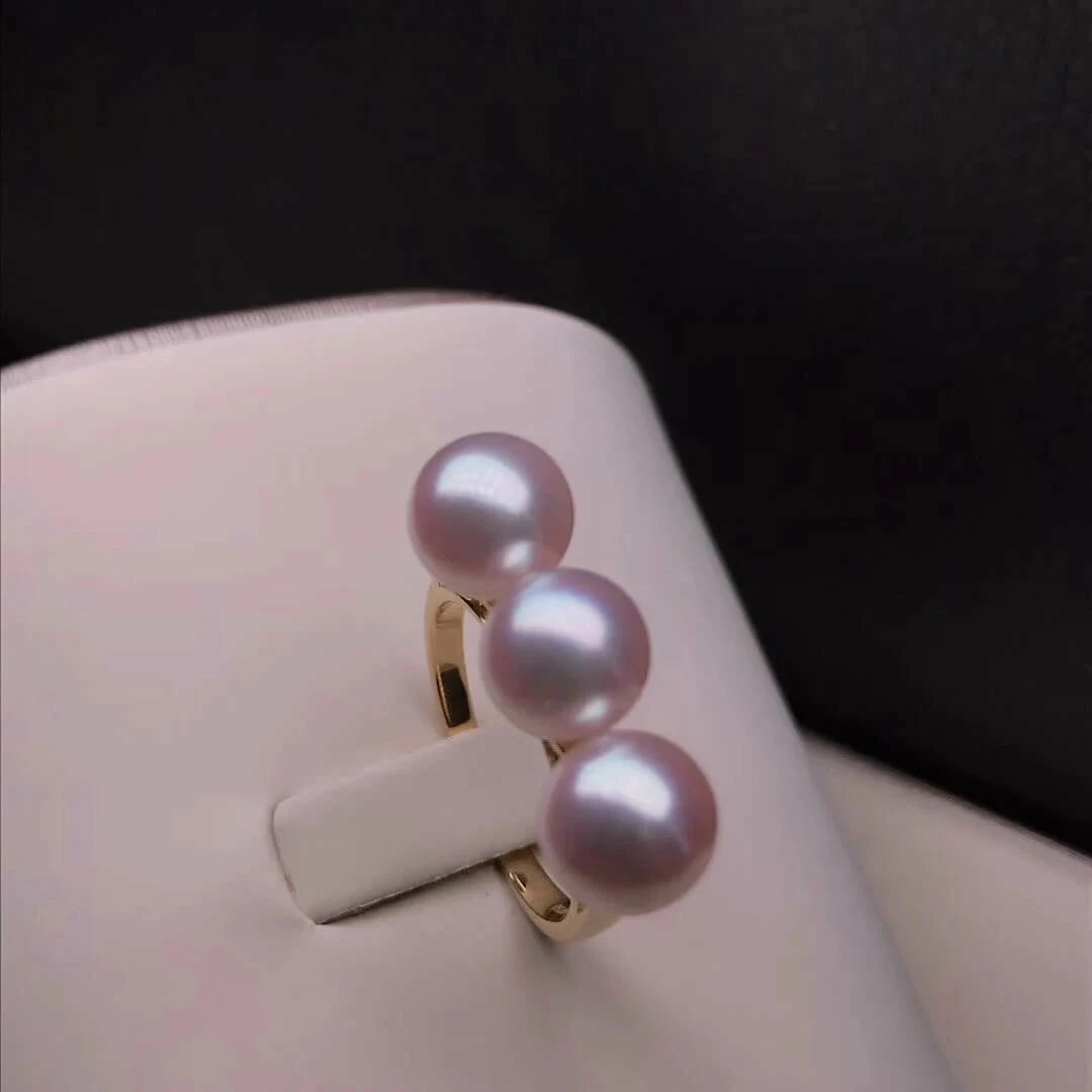 Cheap 🎁 Takaramonobr Akoya Pearls Tri-Pearl 7.5-8.0 Mm Japanese Cultured Akoya Pearl Ring Mounted On 18K Gold ✨ 5 Takaramonobr Akoya Pearls Tri-Pearl 7.5-8.0 Mm Japanese Cultured Akoya Pearl Ring Mounted On 18K Gold