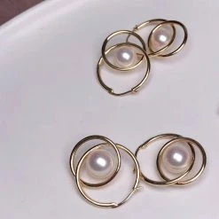 Takaramonobr Infinity Love White Akoya Cultured Pearl Studs Earring, 7.5-8.0 Mm