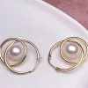 Takaramonobr Infinity Love White Akoya Cultured Pearl Studs Earring, 7.5-8.0 Mm