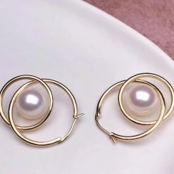 Takaramonobr Infinity Love White Akoya Cultured Pearl Studs Earring, 7.5-8.0 Mm