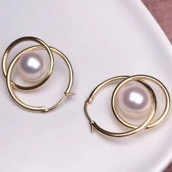 Takaramonobr Infinity Love White Akoya Cultured Pearl Studs Earring, 7.5-8.0 Mm