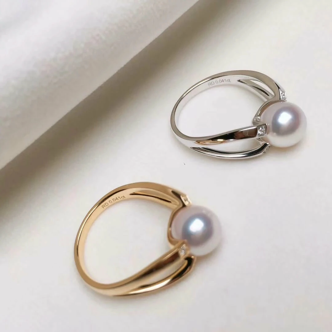 Wholesale 🎁 Takaramonobr Akoya Pearls Pyramid Collection 8.0-8.5 Mm White Japanese Akoya Pearl & Diamond Stud Earrings/Pendant/Ring/Sets ⭐ 10 Takaramonobr Akoya Pearls Pyramid Collection 8.0-8.5 Mm White Japanese Akoya Pearl & Diamond Stud Earrings/Pendant/Ring/Sets