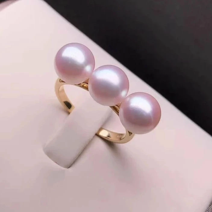 Cheap 🎁 Takaramonobr Akoya Pearls Tri-Pearl 7.5-8.0 Mm Japanese Cultured Akoya Pearl Ring Mounted On 18K Gold ✨ 6 Takaramonobr Akoya Pearls Tri-Pearl 7.5-8.0 Mm Japanese Cultured Akoya Pearl Ring Mounted On 18K Gold