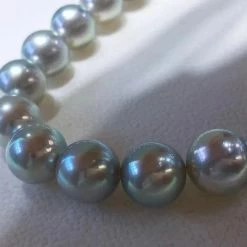 Takaramonobr Natural-Color | 10.5-11.0 Mm Japanese Silver-Blue Akoya Pearl Necklace - PSL Certificate Akoya Pearls