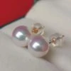 Takaramonobr TEN-NYO Luster White Akoya Round Pearl Stud Earrings In 18-Karat Gold Akoya Pearls