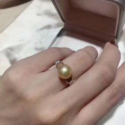 Takaramonobr Prim Collection 9.0-10.0 Mm Deep Golden South Sea Pearl Ring Golden South Sea Pearls