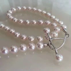 Takaramonobr Akoya Pearls 7.5-8.0 Mm Japanese Akoya Cultured Choker Pearl Necklace In White