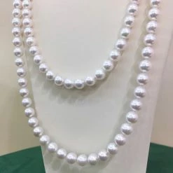Takaramonobr 7.5-8.0 Mm 56 Inch Rope Length Japanese White Akoya Pearl Double Strand Necklace Akoya Pearls