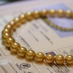 Takaramonobr Golden South Sea Pearls MOON RAINBOW | 11.0-15.0 Mm Golden South Sea Pearl Necklace | PSL Certificate