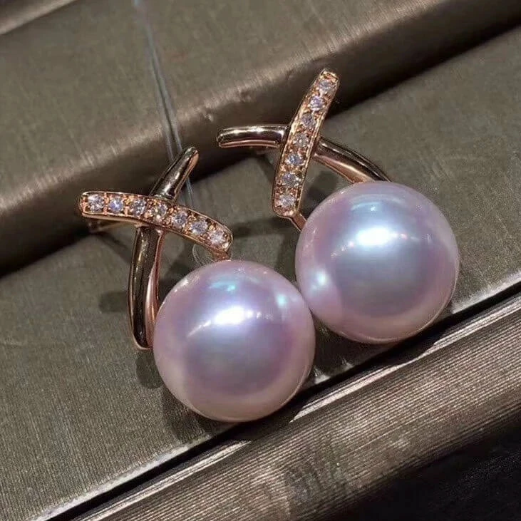 Best Pirce 🎁 Takaramonobr Akoya Pearls X Collection 8.5-9.0 Mm Akoya Pearl With Diamonds Stud Earrings Mounted On 18K Yellow Gold ⭐ 3 Takaramonobr Akoya Pearls X Collection 8.5-9.0 Mm Akoya Pearl With Diamonds Stud Earrings Mounted On 18K Yellow Gold