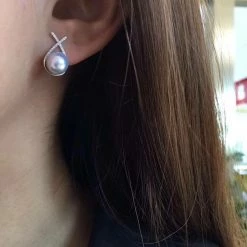 Cheapest 💯 Takaramonobr X Collection 8.0-8.5mm Silver-Blue Akoya Pearl Earrings In 18K Gold With Diamonds Akoya Pearls 👍 8 Takaramonobr X Collection 8.0-8.5mm Silver-Blue Akoya Pearl Earrings In 18K Gold With Diamonds Akoya Pearls