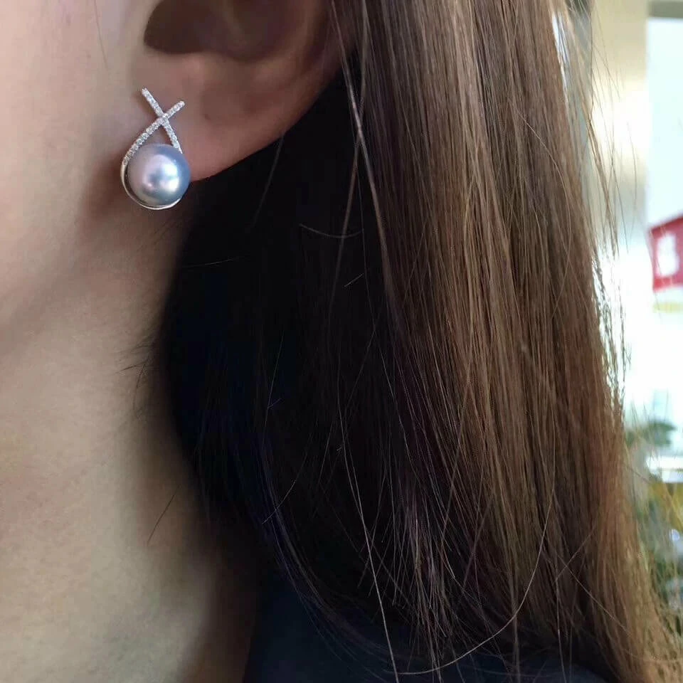 Cheapest 💯 Takaramonobr X Collection 8.0-8.5mm Silver-Blue Akoya Pearl Earrings In 18K Gold With Diamonds Akoya Pearls 👍 5 Takaramonobr X Collection 8.0-8.5mm Silver-Blue Akoya Pearl Earrings In 18K Gold With Diamonds Akoya Pearls