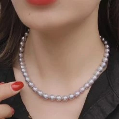 Takaramonobr 8.5-9.0 Mm Japanese Akoya Cultured Choker Pearl Necklace In White