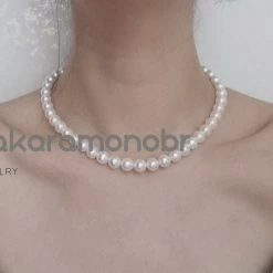 Takaramonobr 8.0-9.0 Mm White Freshadama Freshwater Pearl Necklace