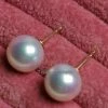 Hot Sale π Takaramonobr 8-8.5mm Round Freshadama White Freshwater Pearl Earrings π 1 Takaramonobr 8-8.5mm Round Freshadama White Freshwater Pearl Earrings