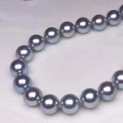 Takaramonobr 8.0-8.5 Mm AA+ Silver Blue Akoya Pearl Necklace 24